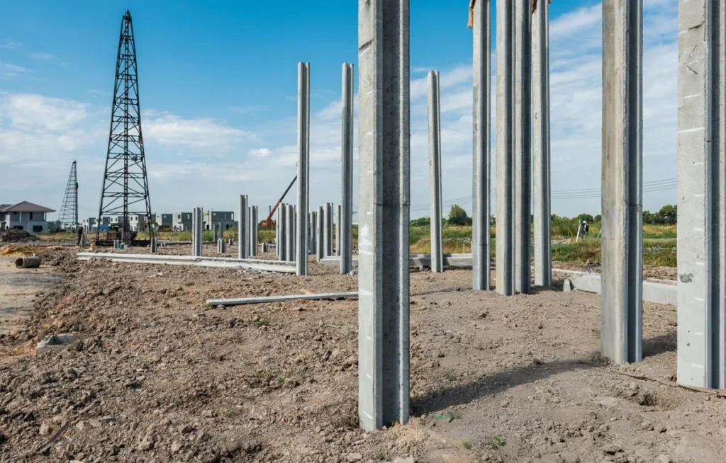 Pressed concrete piling installation in Lakeway, Texas