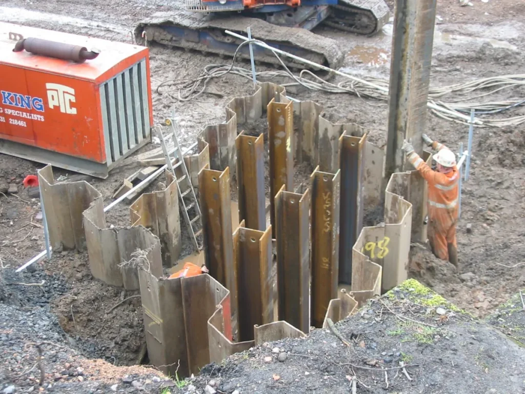 Pressed steel piling installation in Lakeway, Texas