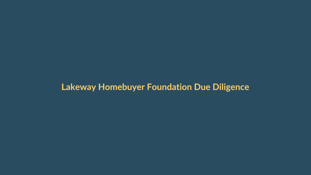Lakeway homebuyer foundation due diligence checklist graphic